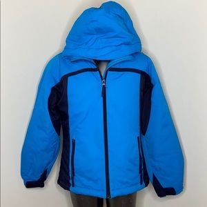 The Children Place Boys Blue Ski Snow Outerwear Hooded Jacket Size 7-8